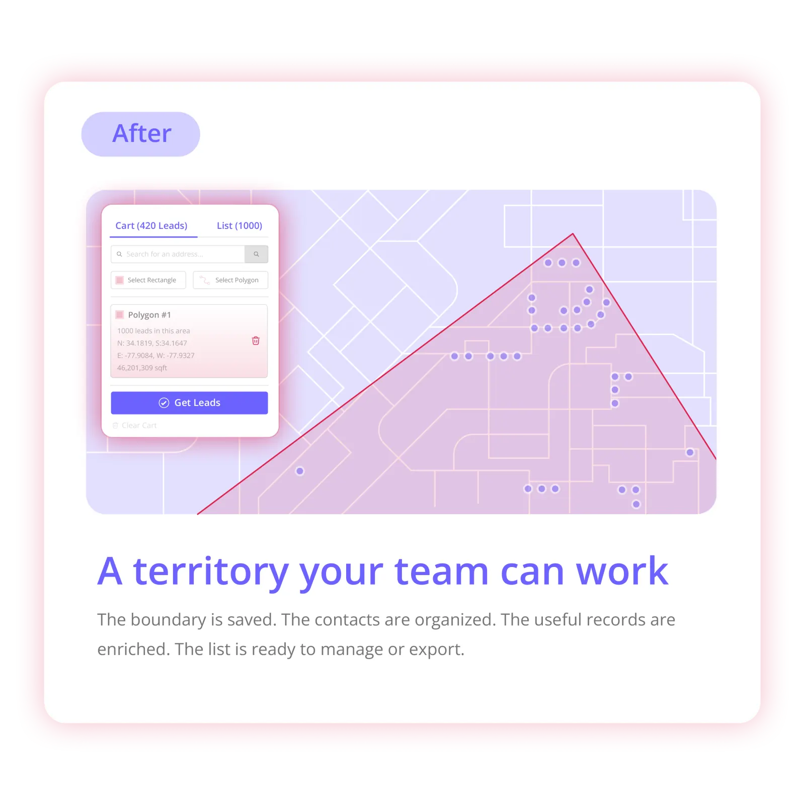 Territory contact list ready for CSV export